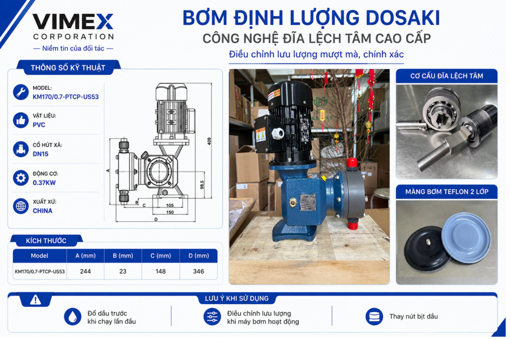 bom dinh luong km170 dosaki 170 l