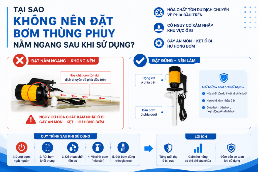 Tai sao khong nen dat bom thung phuy nam ngang