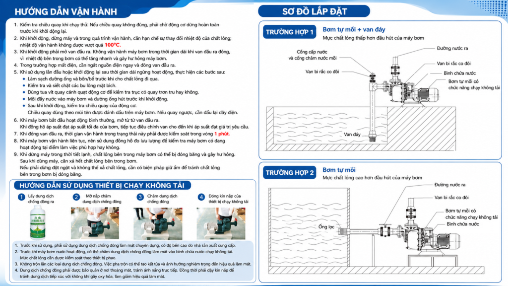 Hướng dẫn vận hành bơm tự mồi MEIBAO MK 1 so do lap dat may bom tu moi Meibao mk