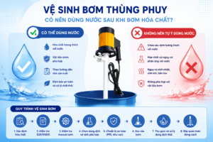 ve sinh bom thung phuy bang nuoc